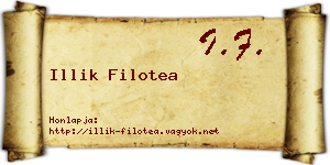 Illik Filotea névjegykártya